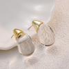 1 Pair Elegant Transparent Teardrop Earrings - Minimalist Chic Dangle Drops, KC Golden Plated for Women, Everyday & Party Jewelry