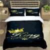 Fashion King And Queen Print Bedding Set Single Twin Full King Size Cute Animals Bed Linen Adults Teens Bedroom Luxury Gift