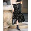 Demana New Chinese Style Velvet Fishtail A-Line Skirt