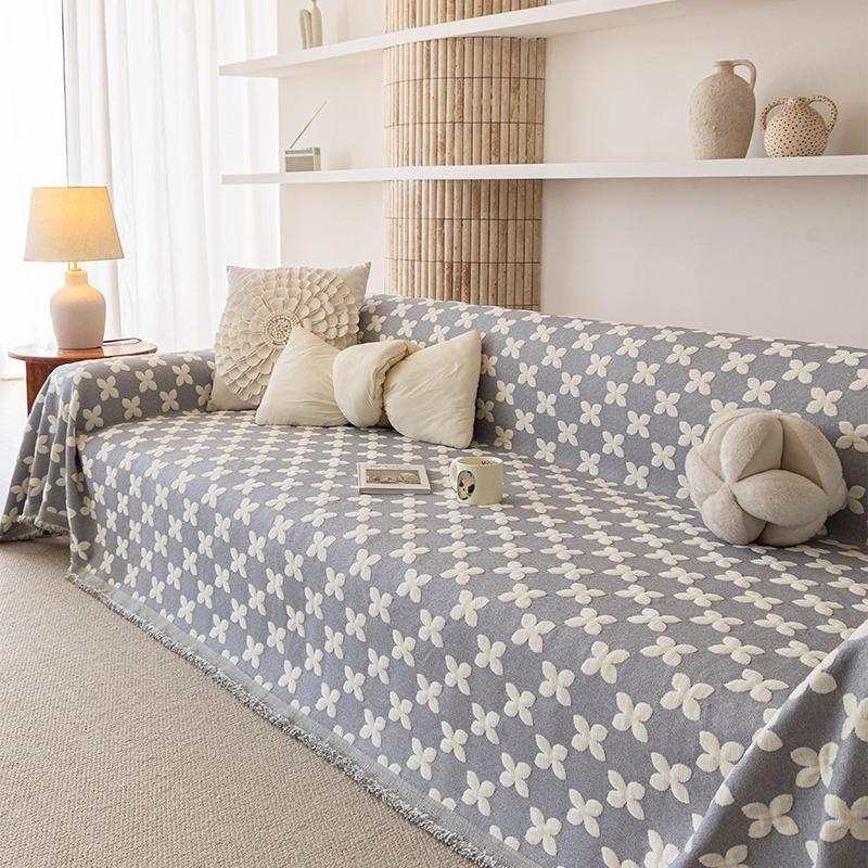 

2025 Премиальный кремовый чехол для дивана Wind Полный чехол Универсальный чехол Шенил Защита от царапин кошек Четыре сезона Универсальное диванное полотенце 180*130cm