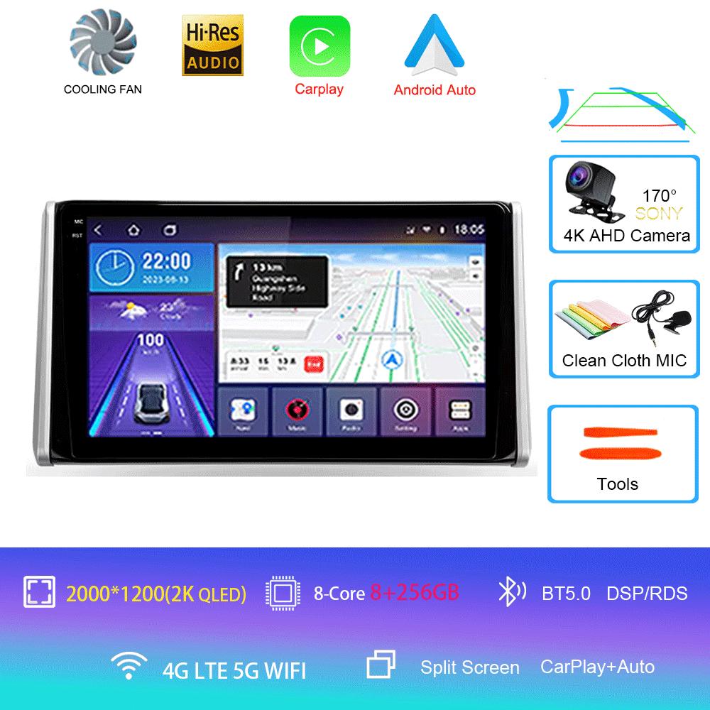 For Toyota RAV4 XA50 2018 2019 2020 Car Radio Android 14 Carplay Navigation Multimedia GPS Player Stereo WiFi+4G Video DSP 2 DIN