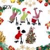 Dekorace na nohu na sváteční večírek, Vánoční skřítek třesoucí se dekorace, Elektrický Santa Claus Ozdoby na stromek pro Vánoční stromek, Poloviční tělo Ozdoba Ozdoba
