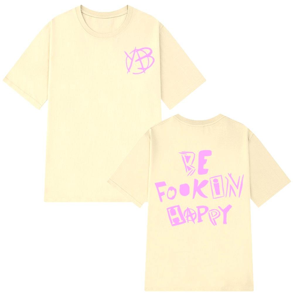 Rock Singer Yungblud Be Fookin Happy T Shirt Summer Casual 100_ Cotton T-shirts Men Women Hip Hop Fashion Tee Shirt Oversize