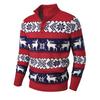 Women's Slim Fit Christmas Knitted Sweater - Round Neck Yarn Patchwork Design