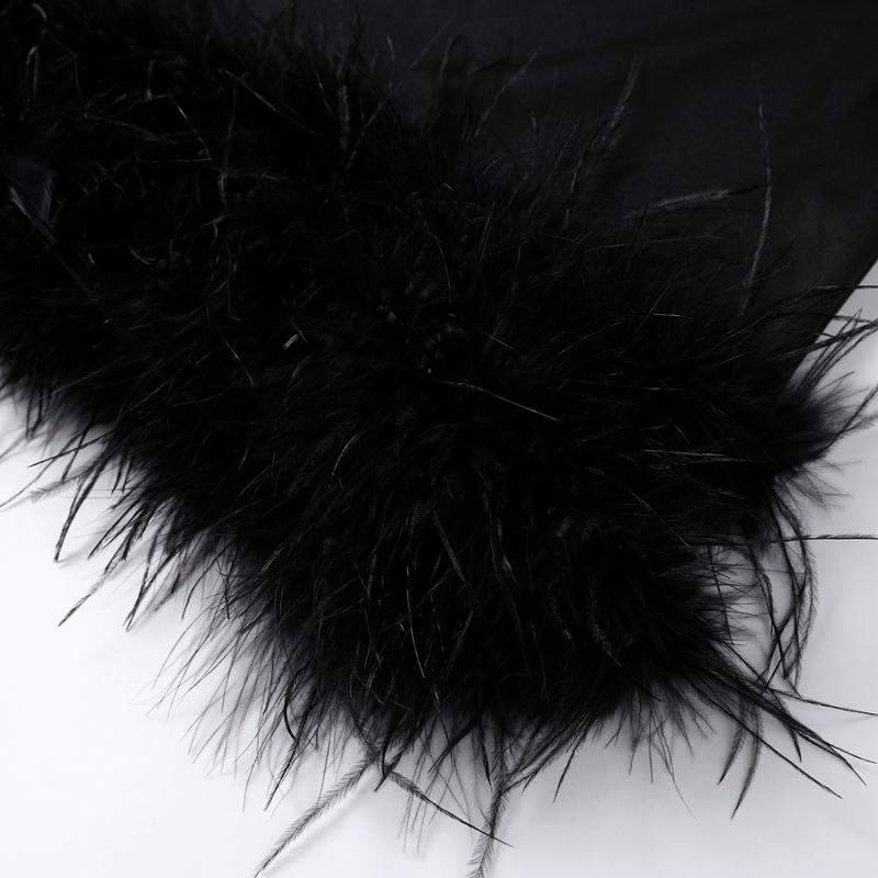 Elegantní Peří Patchwork Krátké Párty Šaty Dámské Slim O-výstřih Bez rukávů Vysoký Pas Dámské Šaty 2025 Dámské Sexy Večerní Šaty