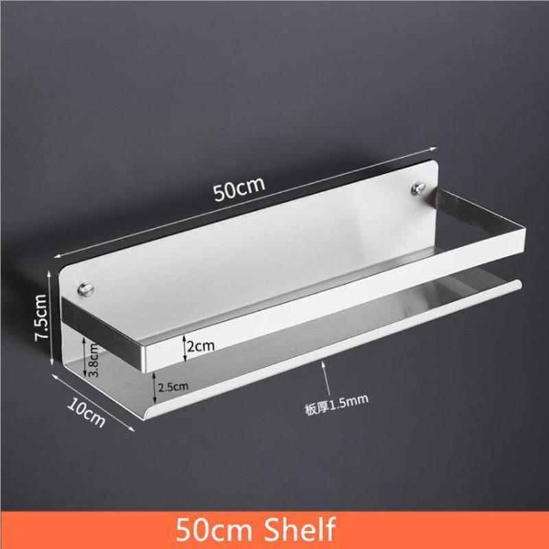 Koupelnová police Nerezová ocel Čtvercové rohové police Držák na ručníky Držák na šampon do sprchy Kuchyňský stojan na koření