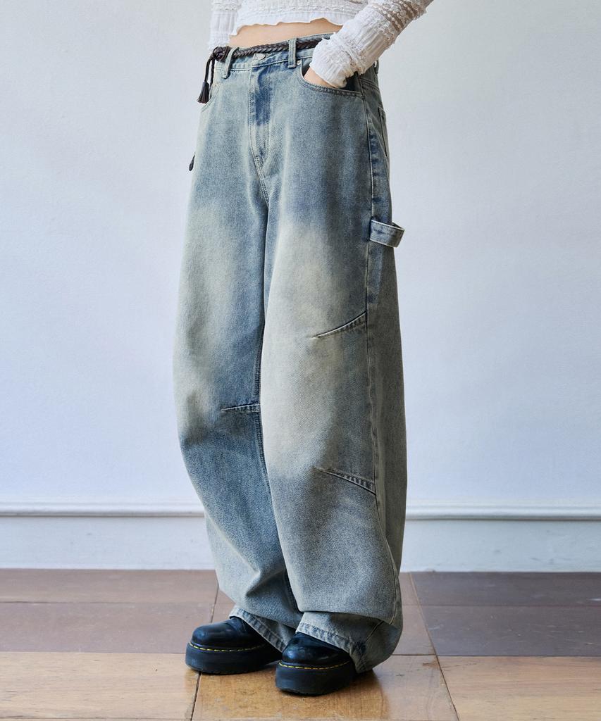 Awodeijeu Assemble Wide Balloon Denim Pants [Light Blue]