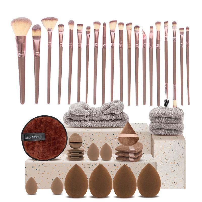 Premium 49-Piece Makeup Brushes Set Synthetic Bristles Wood Handles Travel-Friendly Face Eyes Application Includes 30 Brushes +