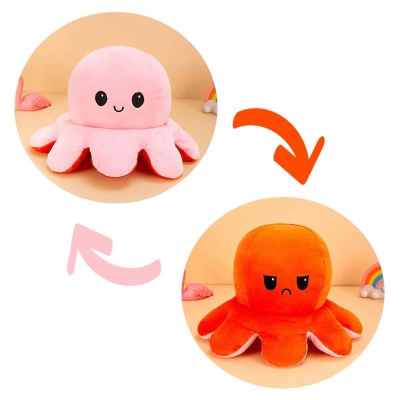 Flipped Octopus Doll Flipped Octopus Octopus Plush Toy Double-Sided Flipped Doll Reversible Octopus