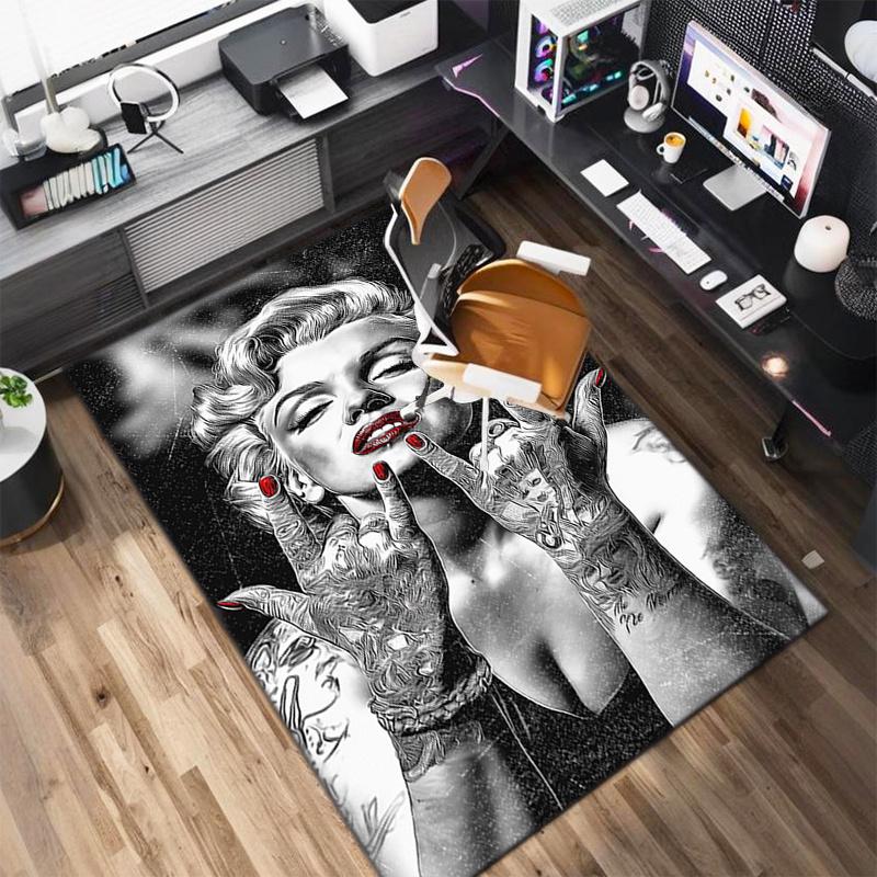 800 Square Meters of Carpet Featuring The American Icon Marilyn Monroe, a Soft Mat Ideal for Protecting The Floor in Offices, Homes, And Bed