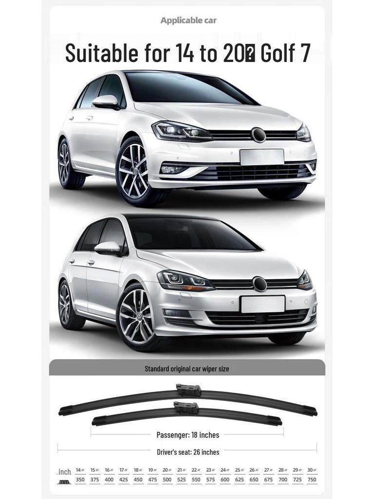 Compatible Dayun Frameless Wiper for Volkswagen Golf Mk7/7.5 (2014-2020)