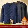 Men's Winter Fleece-Lined Cotton Coat with Stand-Up Collar - Warm Jacket for Middle-Aged and Elderly