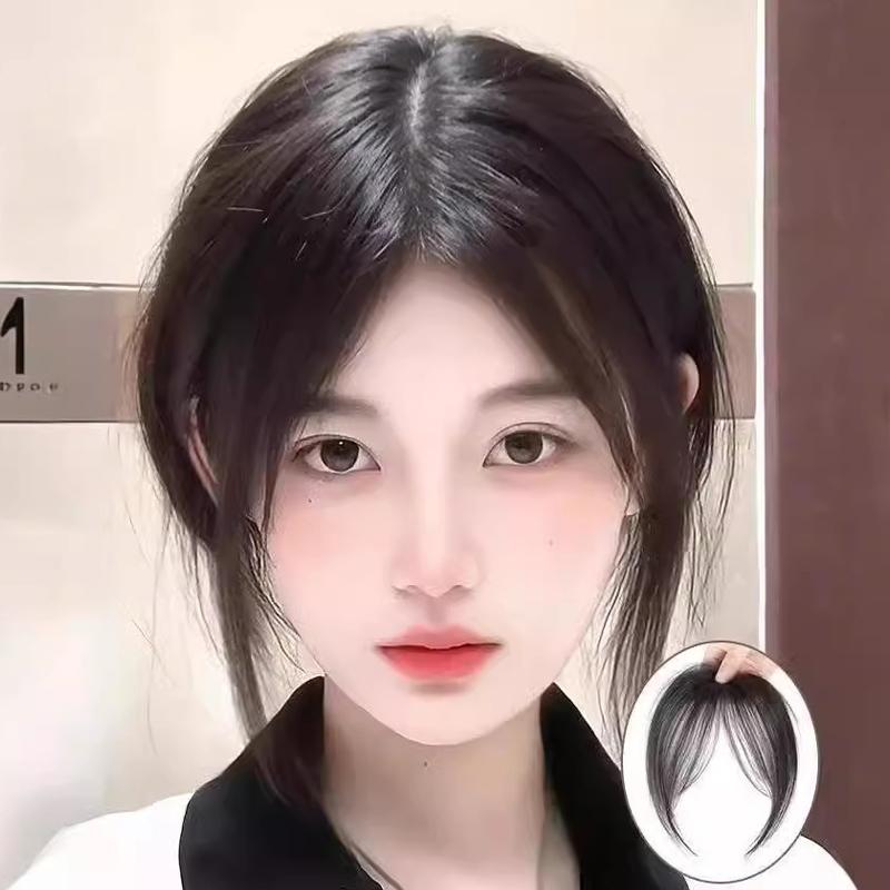 Air Bangs Wig For Women Natural Forehead French Fake Bangs Patch Seamless Bangs