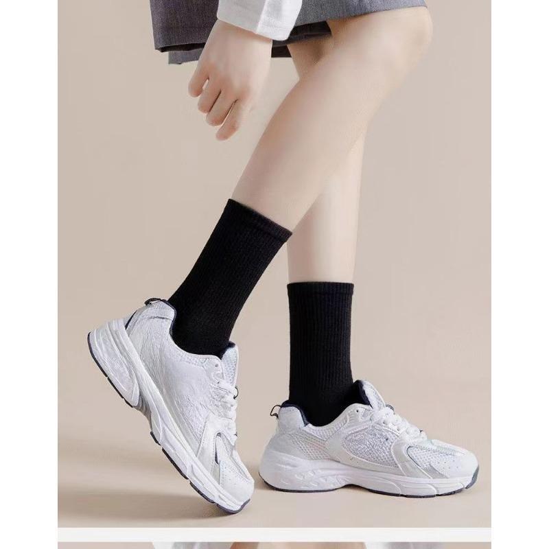 Damen Frühling und Herbst Streifen Zwei Balken Preppy Stil Freizeit Sport Tube Socken