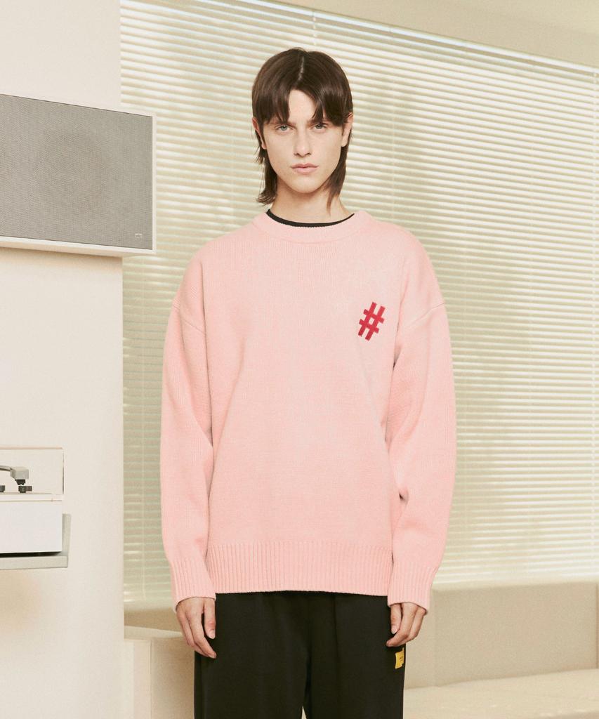 BEENTRILL NEWYORK Hashtag Basic Round Oversized Knit (Light Pink)