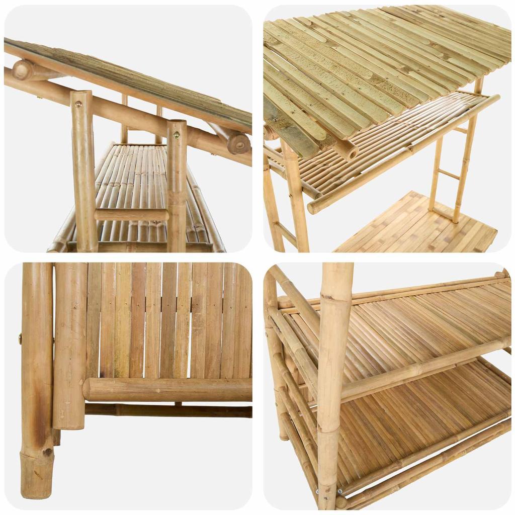 Outdoor Bar Table Natural 110 X 50 X 210 Cm Bamboo