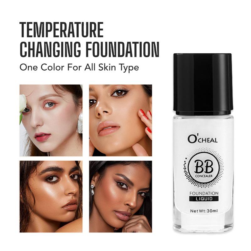 BB Cream Ligera que Cambia de Temperatura OCHEAL: Base de maquillaje transpirable, Corrector, Prebase, Ilumina el tono de la piel
