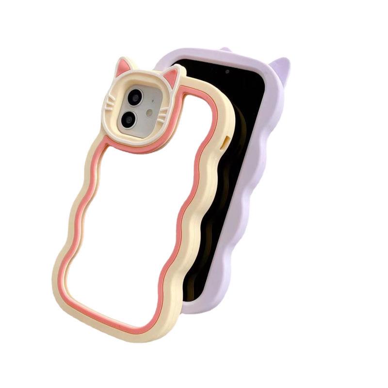 Cartoon Cat KT Makeup Mirror Case for iPhone 14.