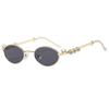 Women's Punk Retro Silver Anti Blue Light Eyewear Rhinestone Stainless Steel Oval Frame Glasses Girl Reading Seaside Spectacles