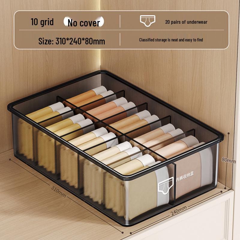 Drei-in-Eins Intimwäsche-Organizer mit Deckel: Aufbewahrungsbox für Unterwäsche, Slips & Socken