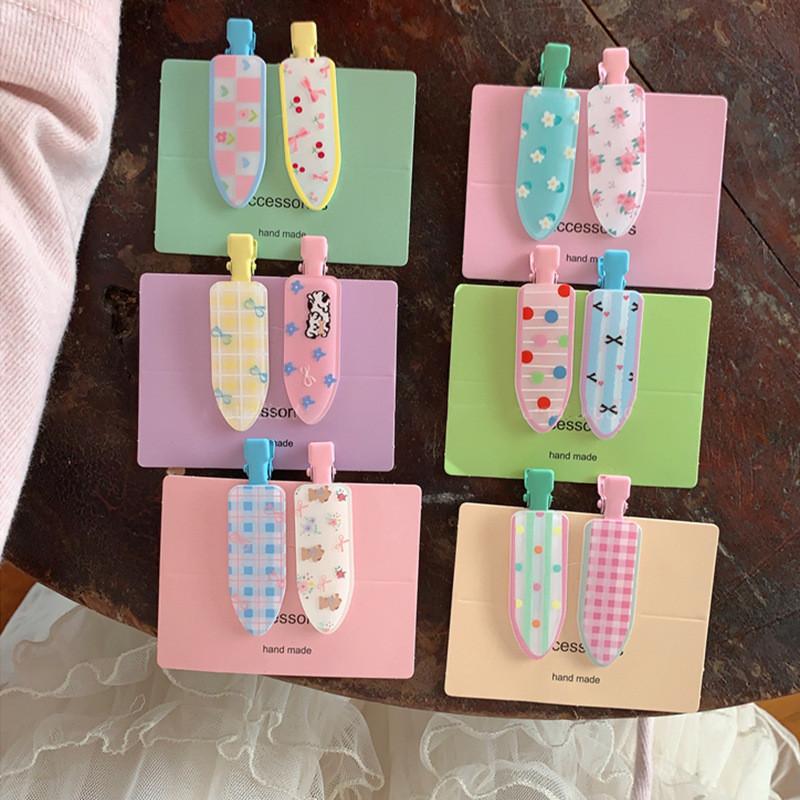 Cherry Polka Dot Floral Bow Hair Clips Love Girl Duckbill Clip Broken Hair Bangs Hair Accessories