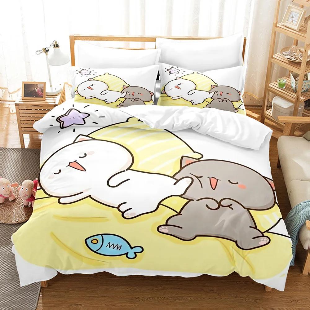 Cartoon Cute Bear Bubu Dudu Children Duvet Cover Set 2 Pieces,Bedding Set for Kids Teens, Microfiber Children’s Quilt Cover Set