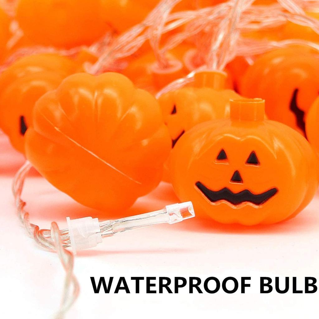 Lumini LED în formă de dovleac, lumini decorative de Halloween pentru casă și exterior, pâlpâitoare, 10 buc. lumină portocalie 5 ft/10ft