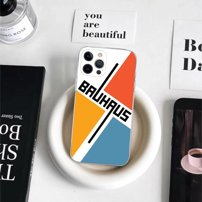 Geometric Bauhaus Art Phone Case For iPhone 16 15 14 13 12 11 Pro Max Mini X XS SE 7 8 Plus 16E Shockproof Non-Slip Cover Fundas
