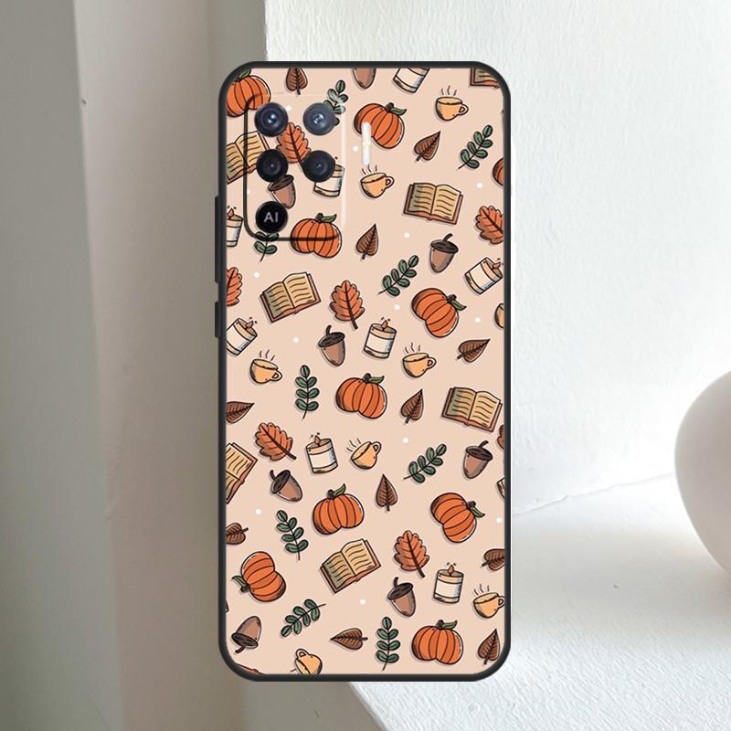 Herbstlaub Kürbis Halloween Für OPPO A96 A76 A16 A5 A6 Pro A15 A17 A57 A18 A38 A58 A78 A98 A54 A74 A94 A40 A60 A80 Hülle