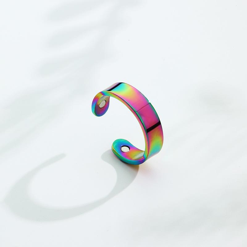 Stainless Steel Magnet Ring Magnetic Opening Stop Snoring Ring Dual Magnetic Healthy Fashion Jewelry Accessories