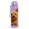 1PC Yorkshire Terrier Portrait 750ml Color Plastic Sports Water Bottle Leakproof Flip Straw Lid Suitable for Sports Office Home Use
