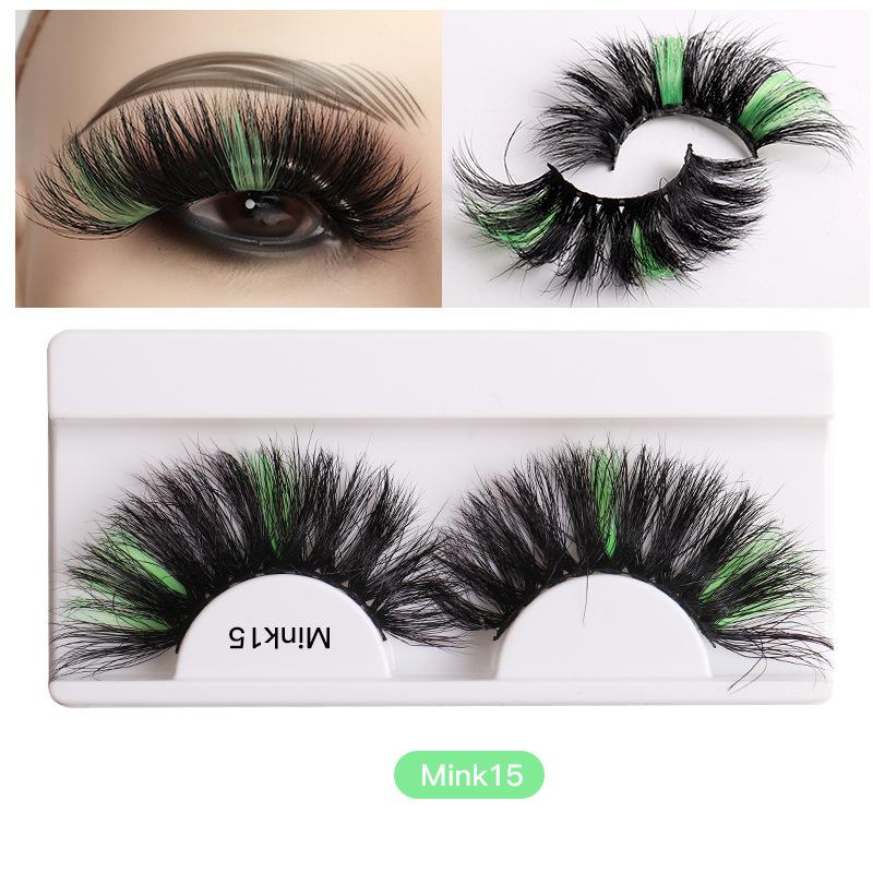 8D Colored Mink Hair False Eyelashes Natural Docile Thick Eyelashes