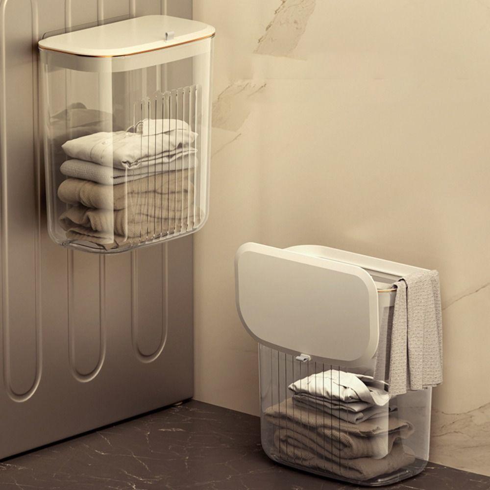 

Large Capacity Dirty Clothes Storage Basket Transparent Towel Laundry Organizer Kitchen