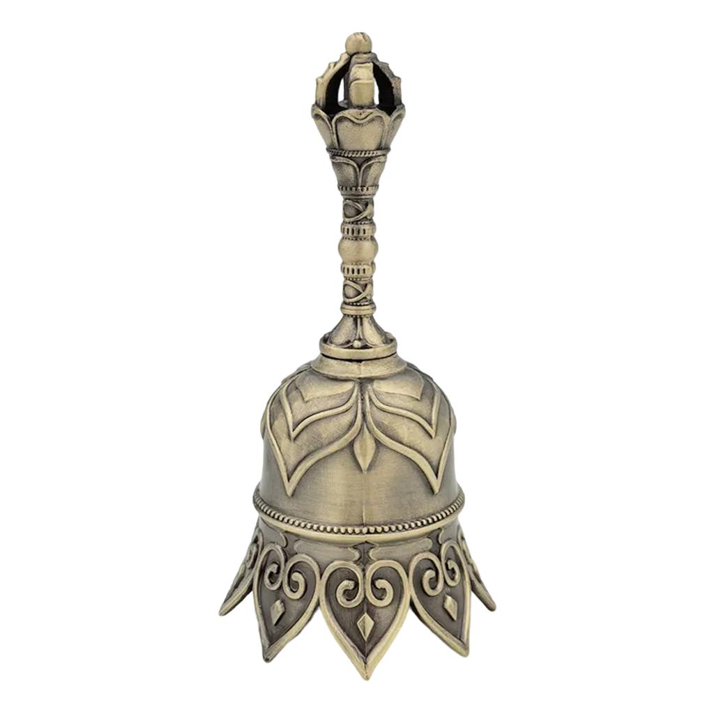 Fashionable Clear Sound Hand Bell Bronze Metal Retro Rose Church Bell Golden Dinner Bell For Restaurant Bar Jingle Bell Church