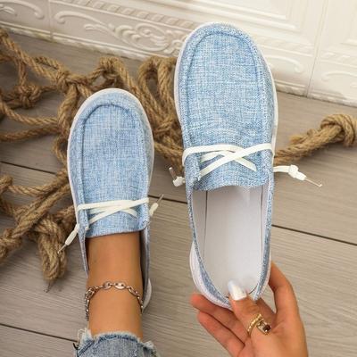 Foreign Trade Spring and Summer New Solid Color Single Shoes Women's 2024 Women's Comfortable Casual Canvas Shoes Large Size Flat Women's Shoes In