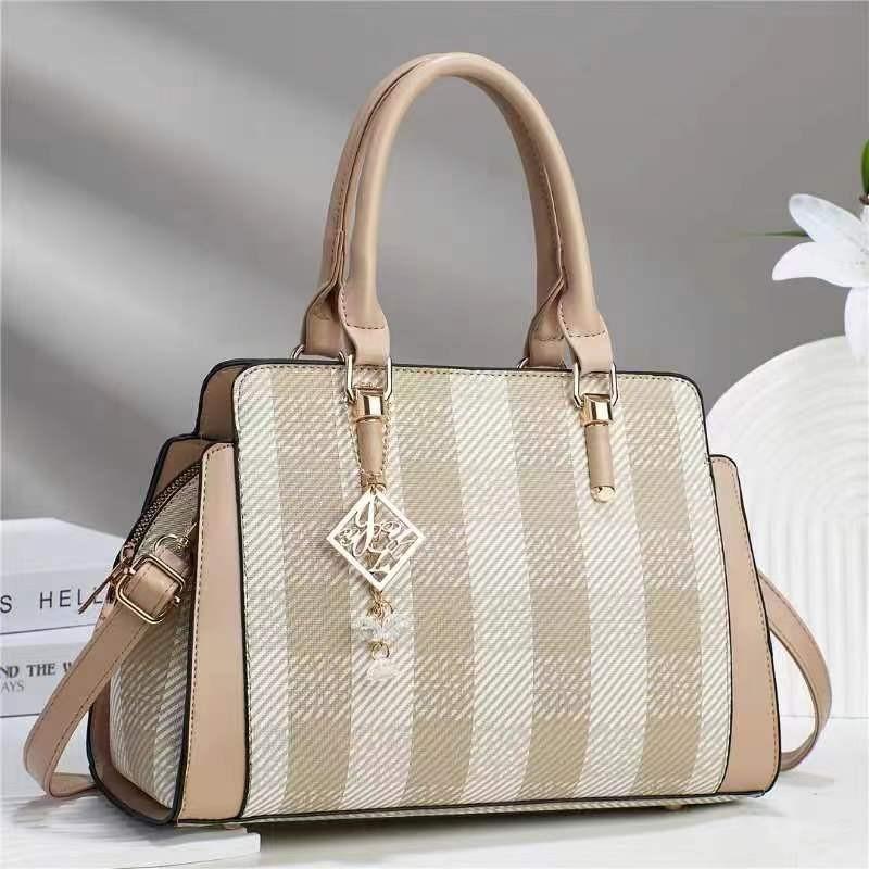 Stylish Checkered Handbag For Women High-end Color Block Design Chic Shoulder Bag
