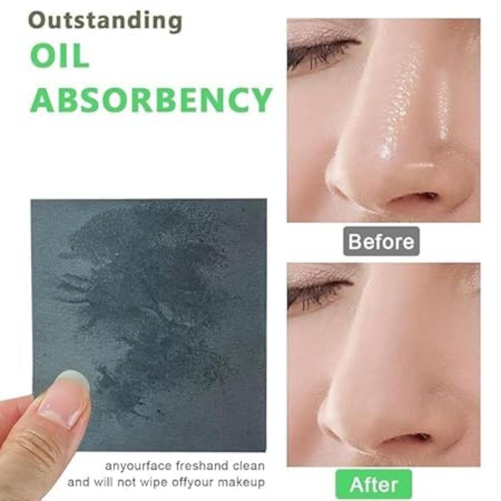 

Премиальные натуральные матирующие салфетки для лица - 1x100 листов Плотная матирующая бумага для жирной кожи - Подходят для макияжа (Древесный уголь) 1x100 Sheets