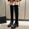 Internet Celebrity Thin Boots Thick Heel Growth Boots Women 2025 Autumn and Winter New Knee High Thin Boots Children