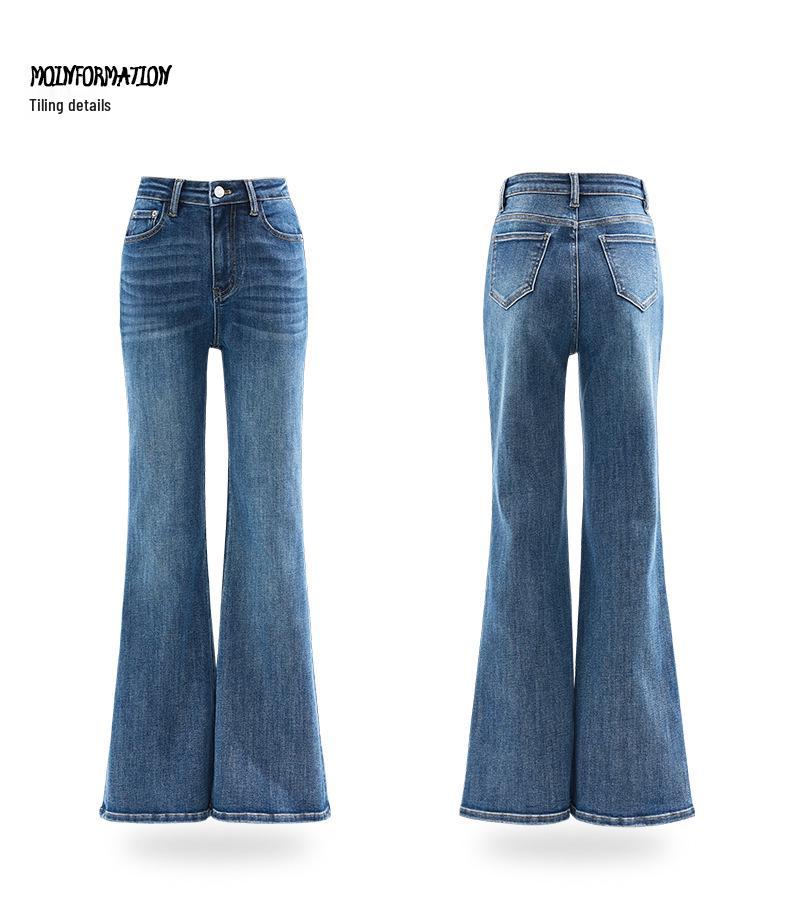 Jeans Elásticos de Tiro Alto Micro-Campana Estilo Retro Americano para Mujer Primavera 2026