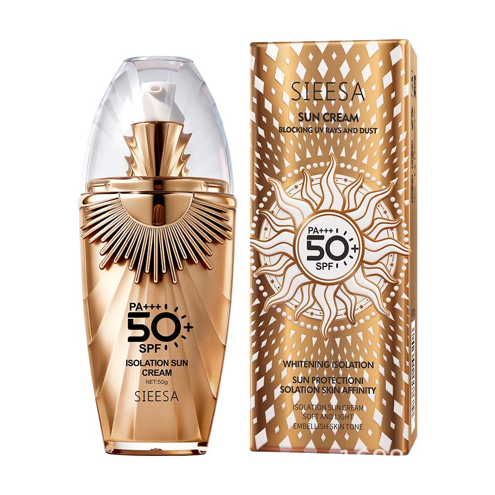 SIEESA Klein Gouden Blikje SPF50 Zonnebrandcrème - Langdurig, Waterdicht, Anti-UV, Niet-Vettige Buiten Crème