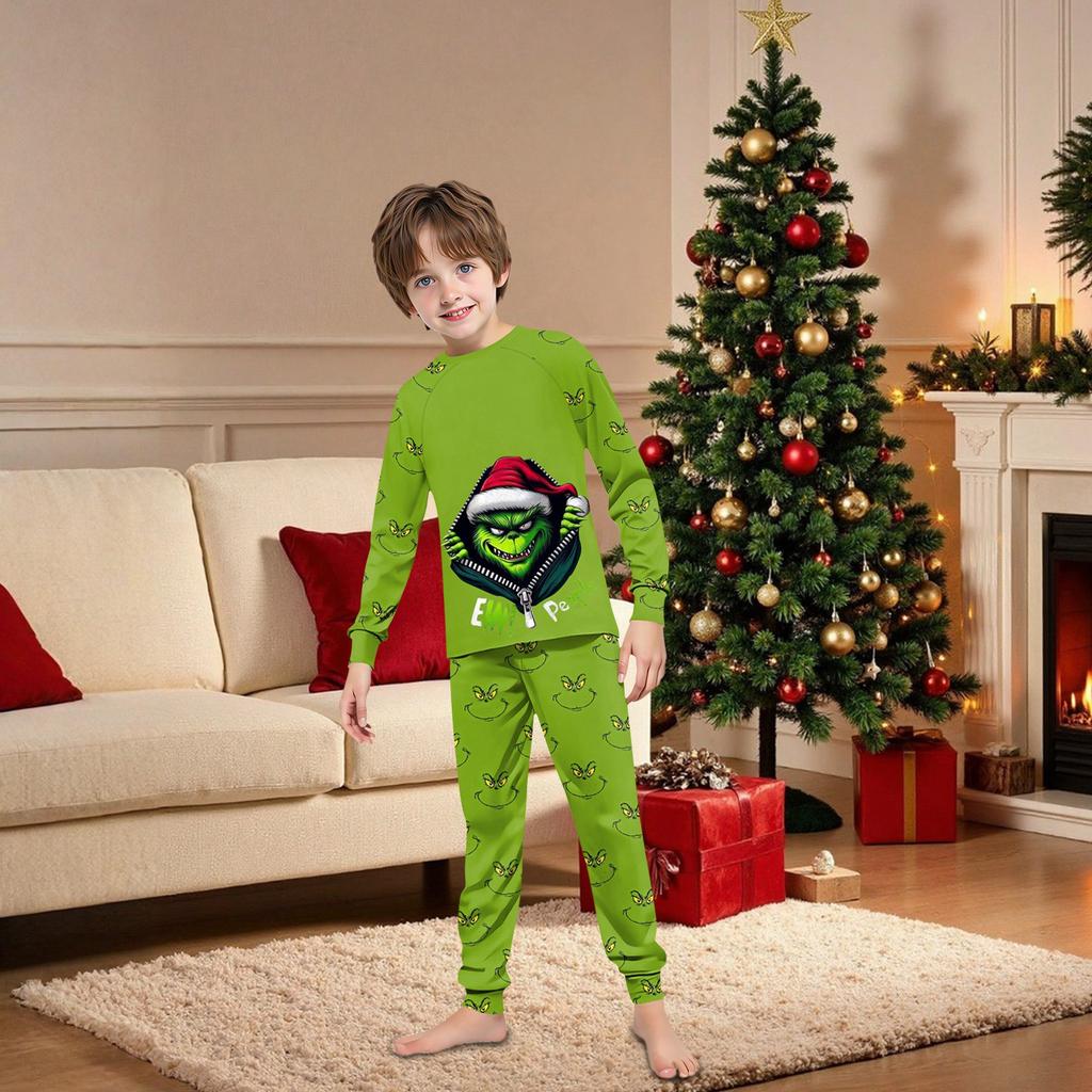 Family Matching Print Sets Pajamas Loungewear Outfits Family Matching Long Sleeve Tops+Pants Set