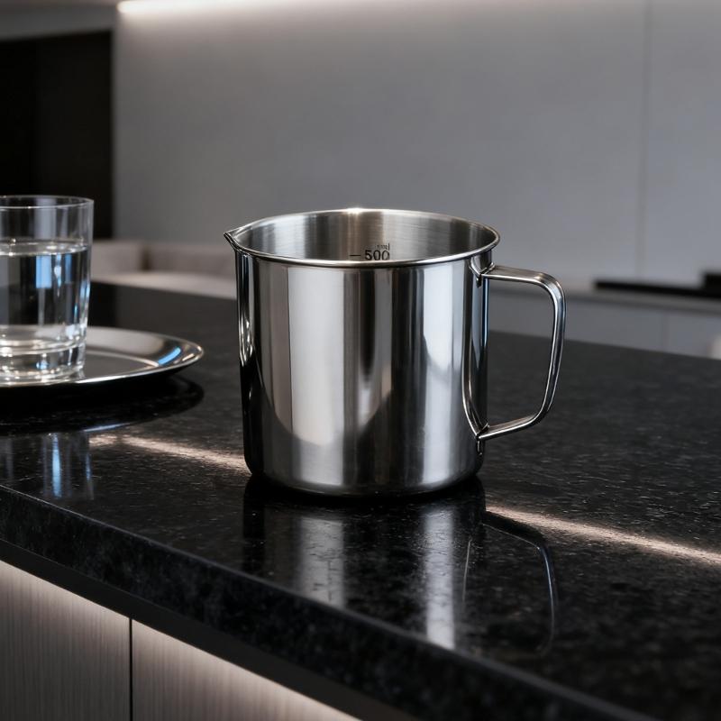 Nonrust Steel Measuring Cup With Precise Measurement Marking For Baking Cooking And Mixing Ergonomic Handle Durable Kitchen Tool