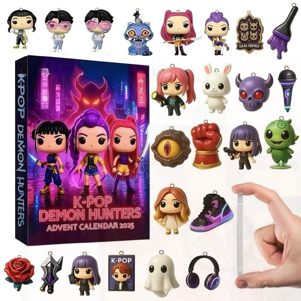 Kpop Weihnachten Blind Box Teufelsjäger KDH Premium Adventskalender Hexenjagdteam Acryl Anhänger Kinderspielzeug Geschenk