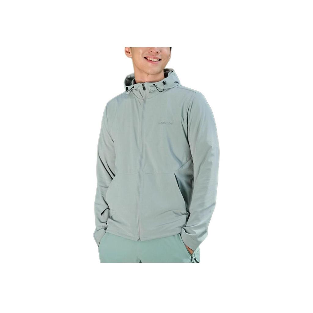 Columbia Logo Printed Hooded Zip Jacket Men jackets Fog-Blue AE4838-350