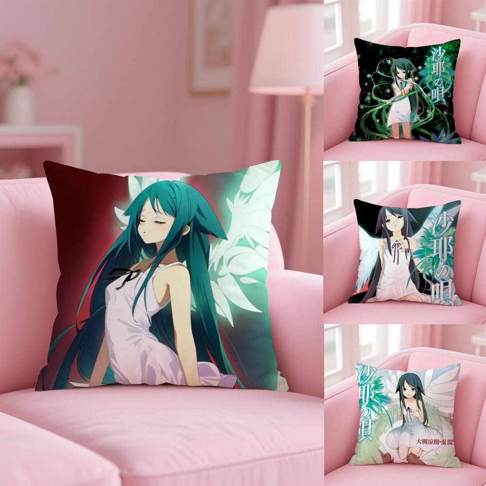 Animethe Song Of S-Saya Cushion Cover Plush Fabric Soft Double-Sided Printed Sofa Pillow Case Colorfast Home Decor Gift