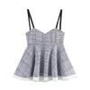 European & American Style Halter Tank Top: Women's Summer Tweed Heart-Neck Design