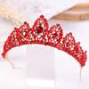 Red Crystal Crown Bride's Toasting Attire  Crown Headwear  Wedding Hair Accessories