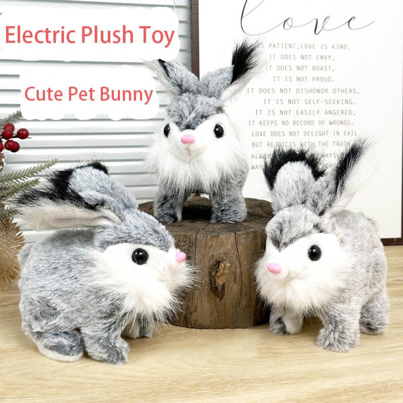 Children Electric Plush Toy Simulation Pet Bunny Plush Doll Will Walk Will Call Shaking Ears Cute Bunny Baby Learning Crawl Toy