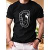Men's Outdoor Sports T-Shirt, Loose Fit Simple Short Sleeve Summer Breathable Pullover Tee, Rock Climbing Mountaineer Print Men's Casual Top