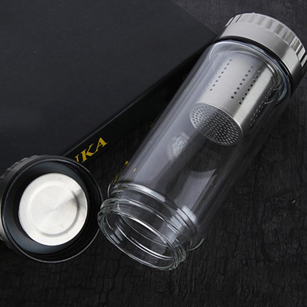 320/420ml Double Wall Glass Tea Water Bottle Have Filter Tumbler Tea-Strainer Water Bottle For Outdoor Office Tea Brewing